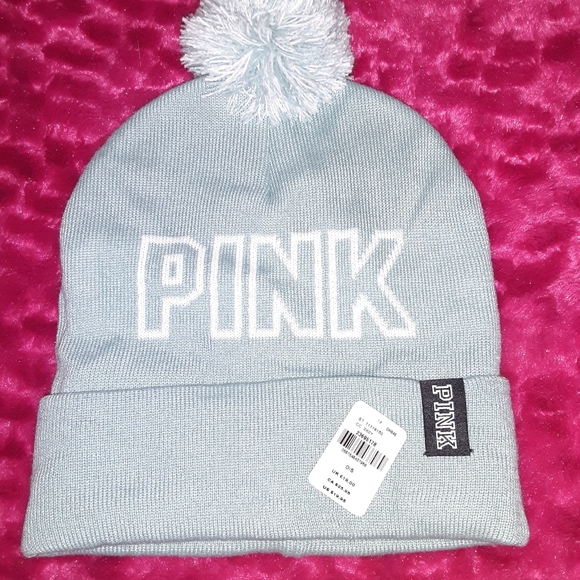 New Victoria's Secret Pink Pom Pom Beanie Hat - Picture 1 of 2